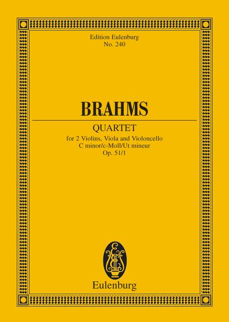 Brahms: String Quartet C minor Opus 51/1 (Study Score) published by Eulenburg